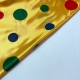 TESSUTO RASO CARNEVALE GIALLO POIS COLORATI