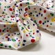 TESSUTO RASO CARNEVALE POIS MULTICOLOR BIANCO