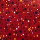 TESSUTO RASO CARNEVALE POIS MULTICOLOR ROSSO