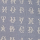 TESSUTO COTONE FANTASIE LETTERE CELESTE