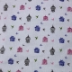 TESSUTO COTONE FANTASIA GABBIETTE E RONDINELLE BLU