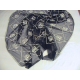 SCAMPOLO CM 70X130 LEILA TULLE STRETCH NERO RICAMI BIANCO