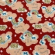 SCAMPOLO CM 180X150 TESSUTO COTONE FANTASIA ORSETTO ROSSO