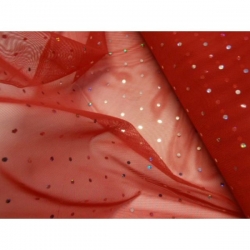 TULLE DIAMOND STRETCH ROSSO