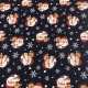 TESSUTO COTONE FANTASIA BABBO NATALE BLU