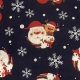 TESSUTO COTONE FANTASIA BABBO NATALE BLU