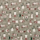 TESSUTO COTONE FANTASIA PUPAZZI NEVE GRIGIO