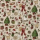 TESSUTO COTONE FANTASIA BABBO NATALE BEIGE