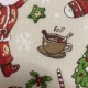TESSUTO COTONE FANTASIA BABBO NATALE BEIGE