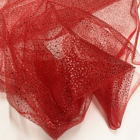 TULLE MAGIC BRILLANTINI ROSSO