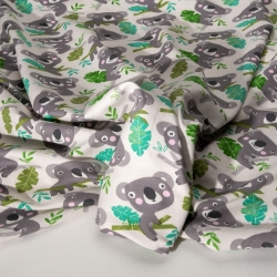 SCAMPOLO CM 70X160 JERSEY BISTRETCH FANTASIA KOALA VERDE