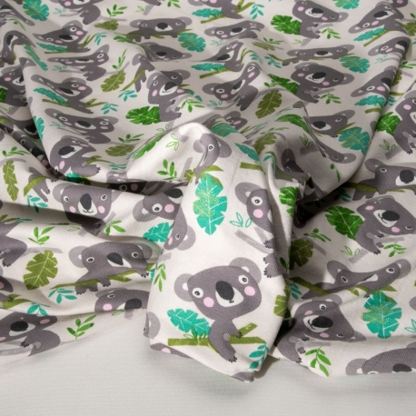 SCAMPOLO CM 70X160 JERSEY BISTRETCH FANTASIA KOALA VERDE
