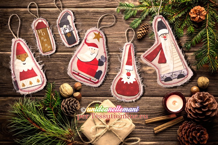 Come fare graziose decorazioni in stoffa con babbo Natale